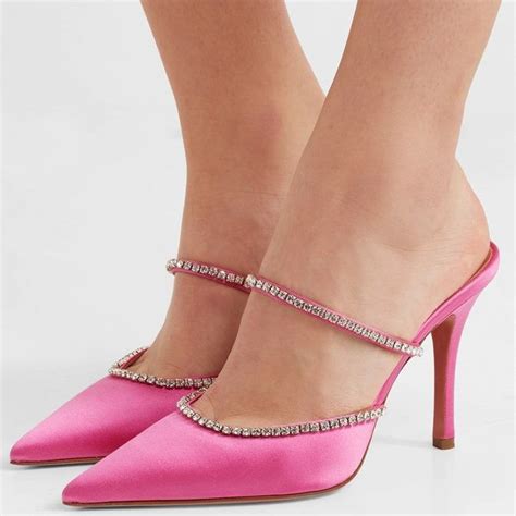 pink satin mules